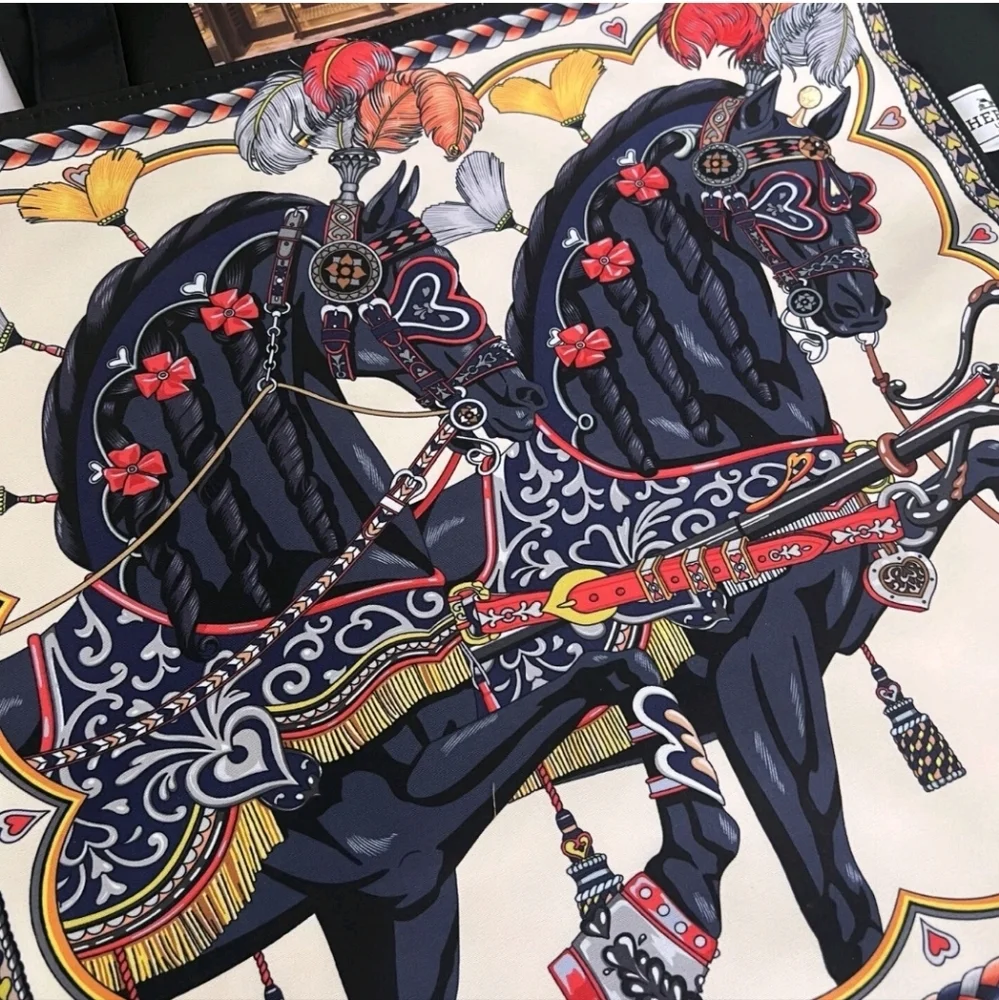 Hermès Multicolor Equestrian Design Tote, Birthday Gift, New! - Picture 2 of 8